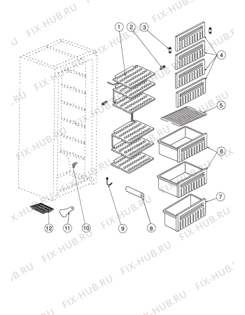 Взрыв-схема холодильника Indesit 131Q (F025560) - Схема узла