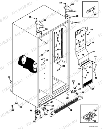Взрыв-схема холодильника Electrolux ENL6298XX1 - Схема узла Housing 001