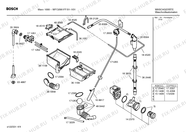 Схема №3 WFO2061FF Maxx 1000 с изображением Панель управления для стиралки Bosch 00432448