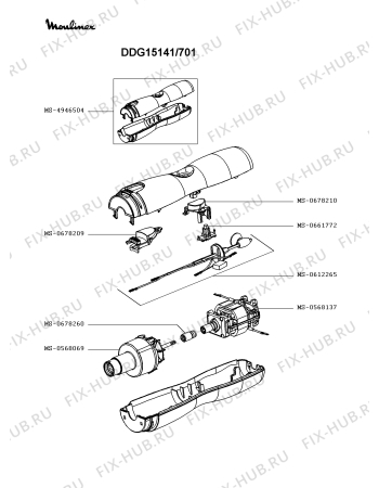 Схема №1 DDG10110/701 с изображением Элемент корпуса для электроблендера Moulinex MS-4946504