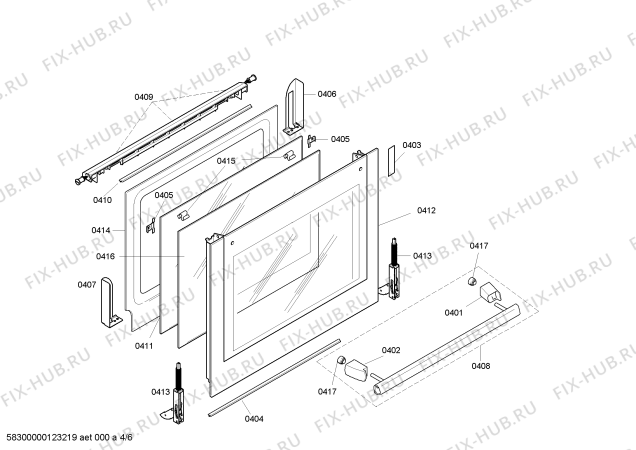 Схема №5 HB754750F с изображением Противень для плиты (духовки) Bosch 00477884