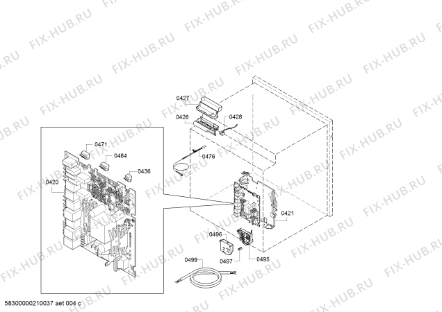 Схема №5 HEG319US6 с изображением Кабель для духового шкафа Bosch 10006181