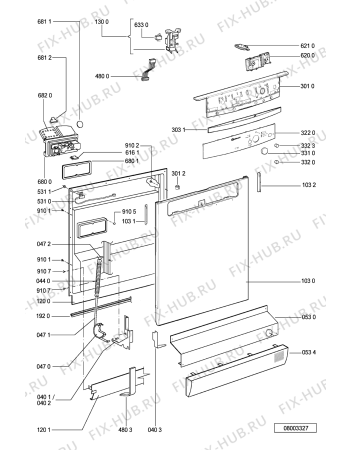 Схема №2 GSFS 2551 WS с изображением Мини-ручка для посудомоечной машины Whirlpool 481241029044