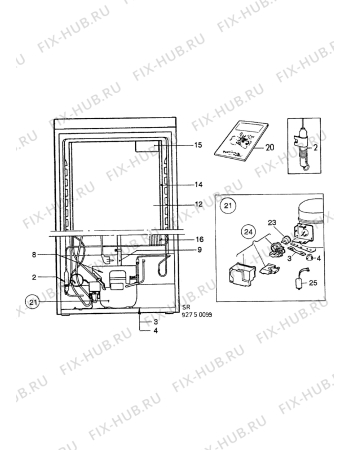 Взрыв-схема холодильника Electrolux ER2805C - Схема узла Cooling system 017