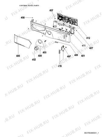 Схема №5 AWG 5101/M с изображением Уплотнитель (прокладка) для стиральной машины Whirlpool 482000009780