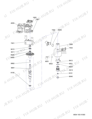 Схема №2 ADN100 с изображением Петля (защелка) для холодильной камеры Whirlpool 483286011865
