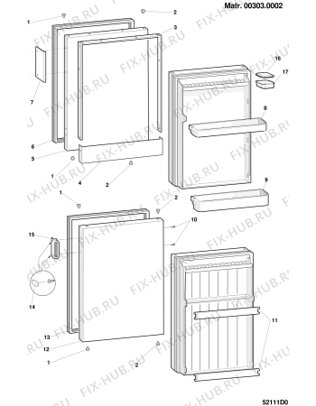 Взрыв-схема холодильника Ariston OSME140BR1 (F022586) - Схема узла