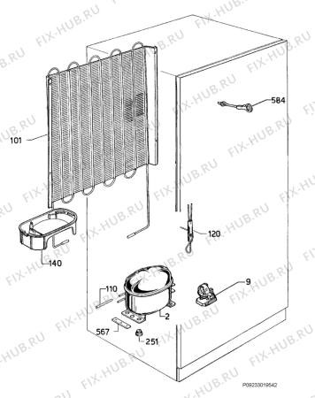 Взрыв-схема холодильника Privileg 00684297_41623 - Схема узла Cooling system 017