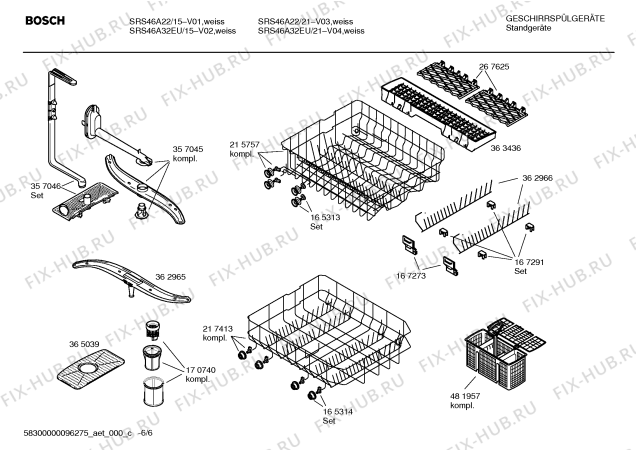 Схема №6 SRS84A02 Exclusiv с изображением Краткая инструкция для посудомойки Bosch 00586763