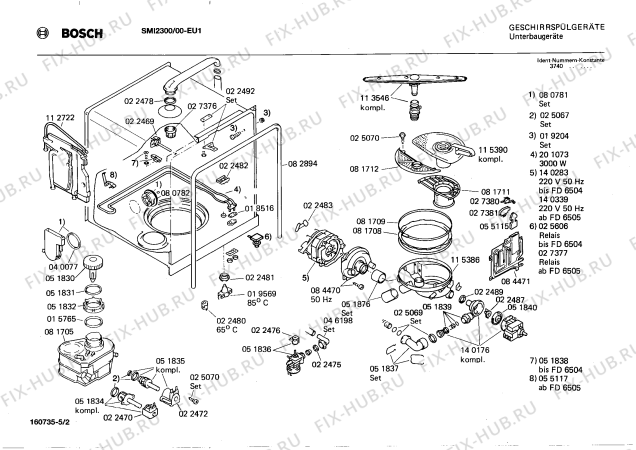 Взрыв-схема посудомоечной машины Bosch SMI2300 - Схема узла 02