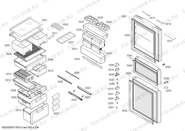 Схема №1 KK28A4650W с изображением Выдвижной ящик для холодильника Siemens 00248009