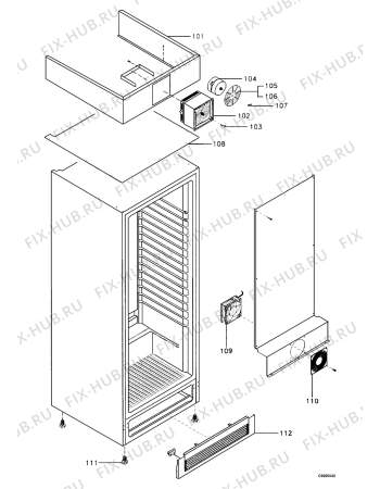 Взрыв-схема холодильника Electrolux MRP280 - Схема узла Housing 001