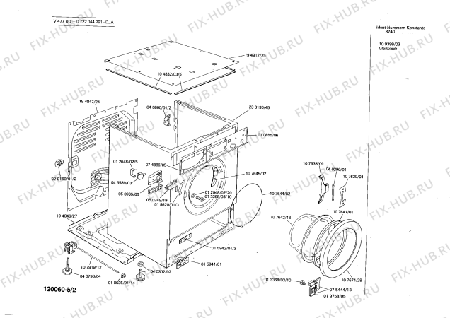 Схема №3 0722044291 V477BU с изображением Переключатель для стиралки Bosch 00051055