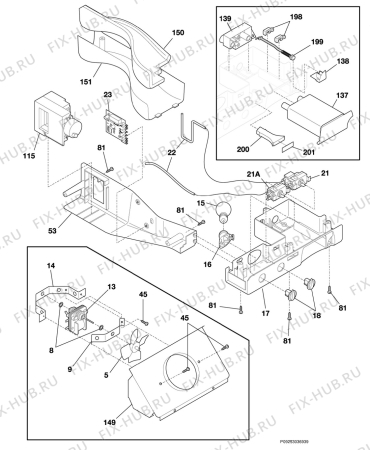 Взрыв-схема холодильника Frigidaire FSPZ25V9AB2 - Схема узла Diffusor