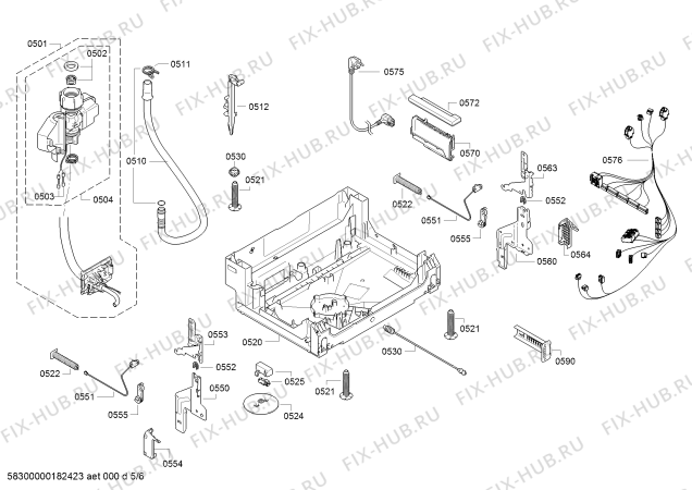 Взрыв-схема посудомоечной машины Bosch SMV69N60EU, SuperSilence - TP3 - Схема узла 05