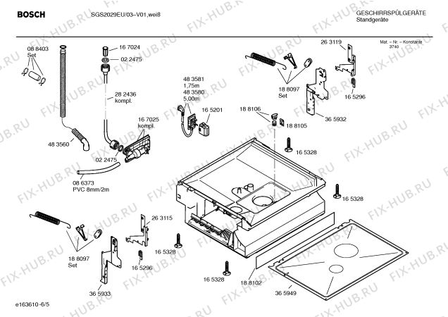 Схема №3 SGS2029EU с изображением Инструкция по эксплуатации для посудомоечной машины Bosch 00581371