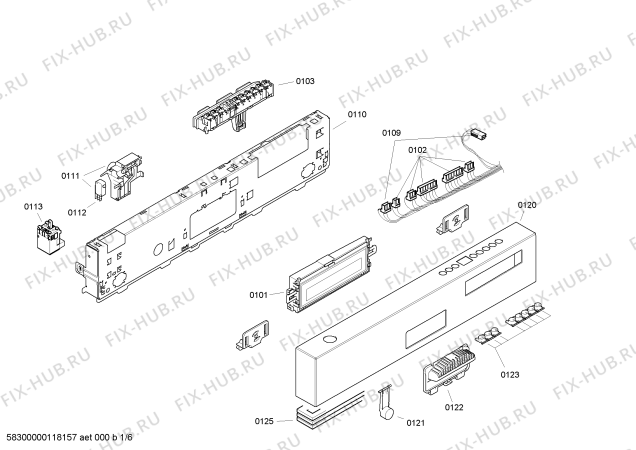 Схема №4 SE55T490EU с изображением Передняя панель для посудомойки Siemens 00445490