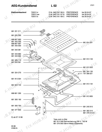 Взрыв-схема плиты (духовки) Aeg 7325E-D - Схема узла Section4