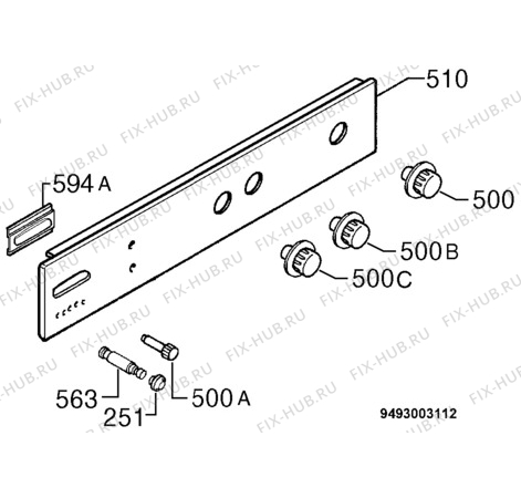 Взрыв-схема плиты (духовки) Zanussi ZDF866X - Схема узла Command panel 037