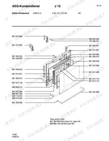 Взрыв-схема плиты (духовки) Aeg COMP. 5400E-M - Схема узла Section3