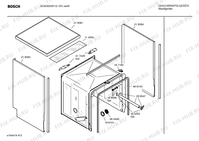 Схема №5 SGS20A29 с изображением Инструкция по эксплуатации для электропосудомоечной машины Bosch 00584614