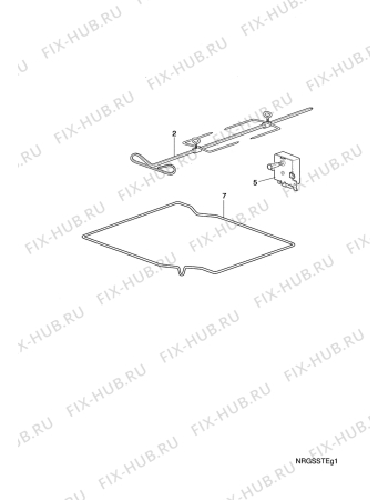 Взрыв-схема плиты (духовки) Electrolux EK6721W1  M.BL.VITRO - Схема узла Accessories