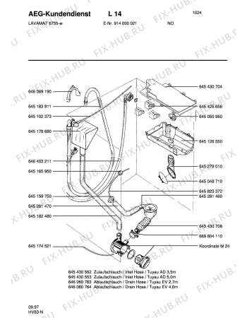 Взрыв-схема стиральной машины Aeg L6755 - Схема узла Water equipment