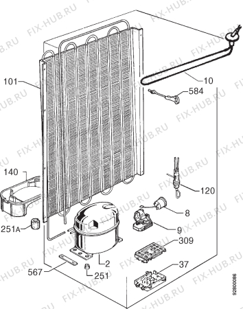 Взрыв-схема холодильника Arthurmartinelux AR8705D - Схема узла Cooling system 017