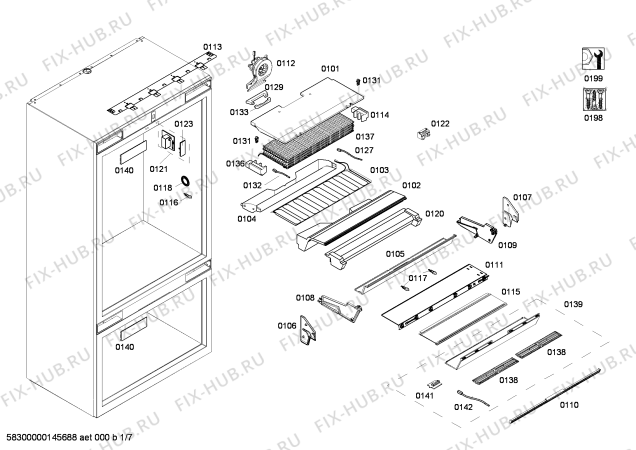 Схема №4 CIB30MIIR7 с изображением Панель для холодильника Bosch 00684605