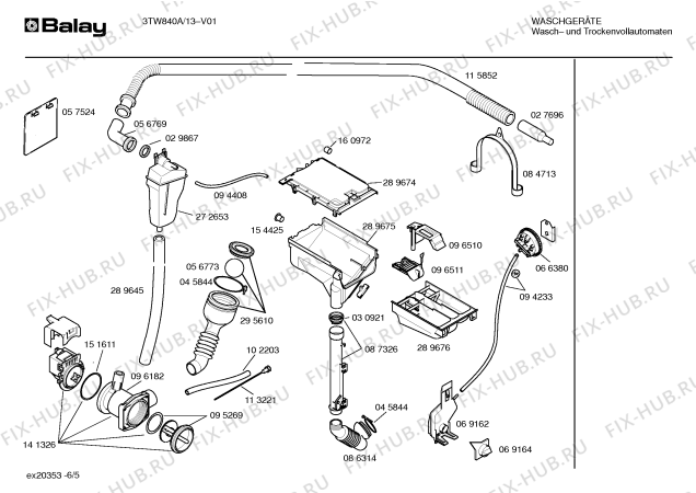 Схема №5 3TW840A с изображением Инструкция по эксплуатации для стиральной машины Bosch 00528936