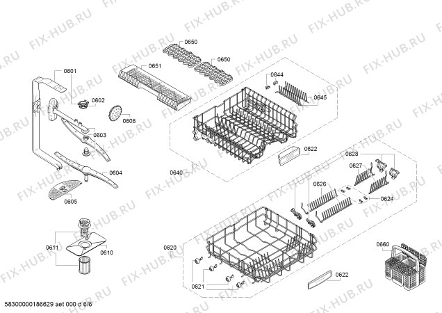 Схема №3 SX65L084EU с изображением Передняя панель для посудомойки Siemens 00754177