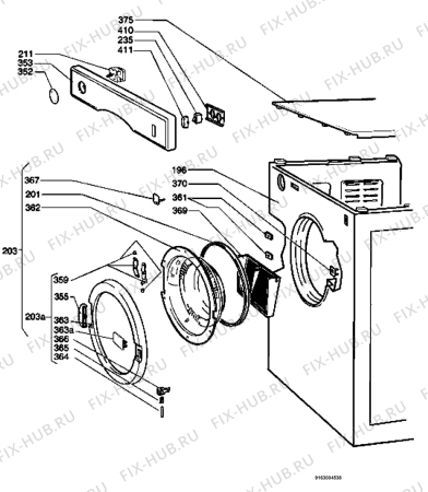 Взрыв-схема комплектующей Zanussi TD164-260131215090 - Схема узла Section 1