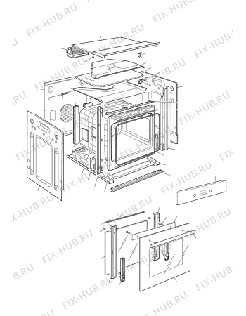 Схема №1 DE60EPS с изображением Корпусная деталь для духового шкафа DELONGHI 450F61EM35