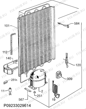 Взрыв-схема холодильника Electrolux ERF3300AOX - Схема узла Cooling system 017