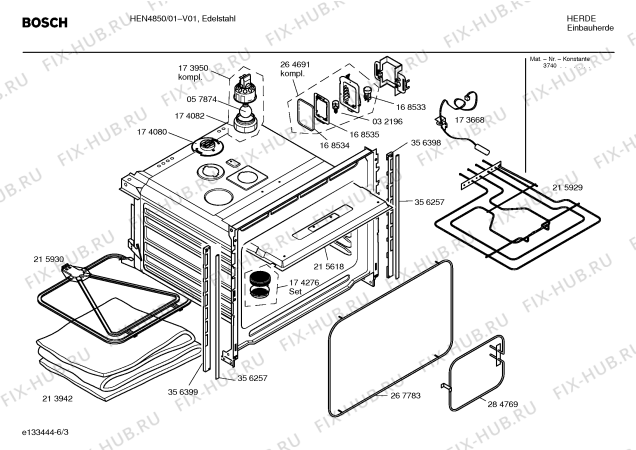 Взрыв-схема плиты (духовки) Bosch HEN4850 - Схема узла 03