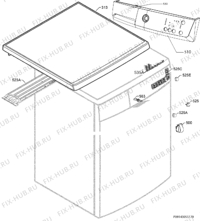 Взрыв-схема стиральной машины Zanussi ZWF8576 - Схема узла Command panel 037