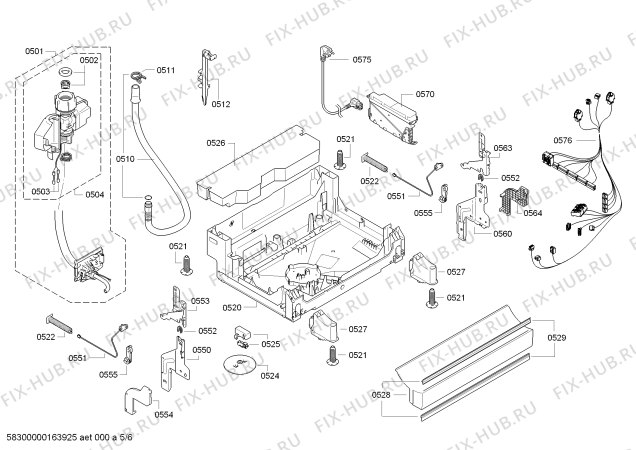Взрыв-схема посудомоечной машины Bosch SMS68T08AU LifeStyle automatic, Made in Germany - Схема узла 05