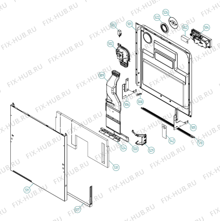 Взрыв-схема посудомоечной машины Asko D5233 XXL FI US   -Titanium FI (341074, DW70.3) - Схема узла 05