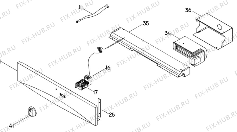 Взрыв-схема плиты (духовки) Electrolux EOB170 - Схема узла H20 Panel  C