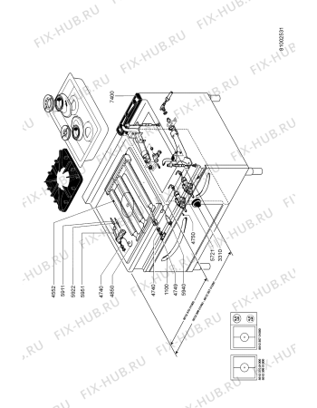 Схема №2 AGB 353/WP с изображением Термопара для электропечи Whirlpool 483286009246