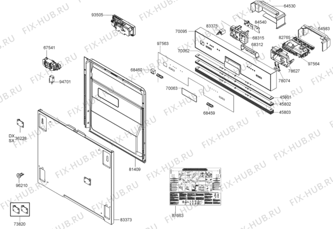 Схема №4 KGI62324XSA (382708, PMS60I) с изображением Сенсорная панель для посудомоечной машины Gorenje 402606