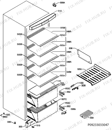 Схема №4 S54000KMW0 с изображением Блок управления для холодильной камеры Aeg 973925052252005
