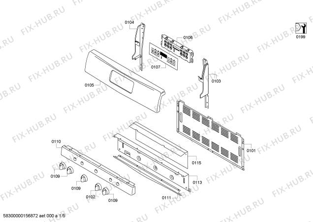 Схема №3 HGS5L53UC с изображением Панель для плиты (духовки) Bosch 00688066