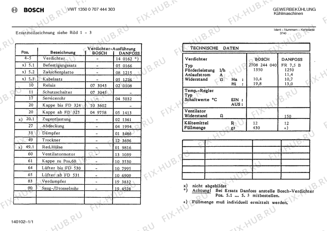 Схема №1 0708444315 VWTO1350/1N с изображением Ремкомплект для холодильника Bosch 00081215