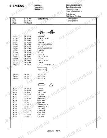 Схема №7 FS997N4EU с изображением Стеклянная полка для телевизора Siemens 00782474