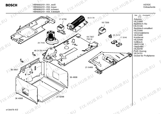 Взрыв-схема плиты (духовки) Bosch HBN6862 - Схема узла 02