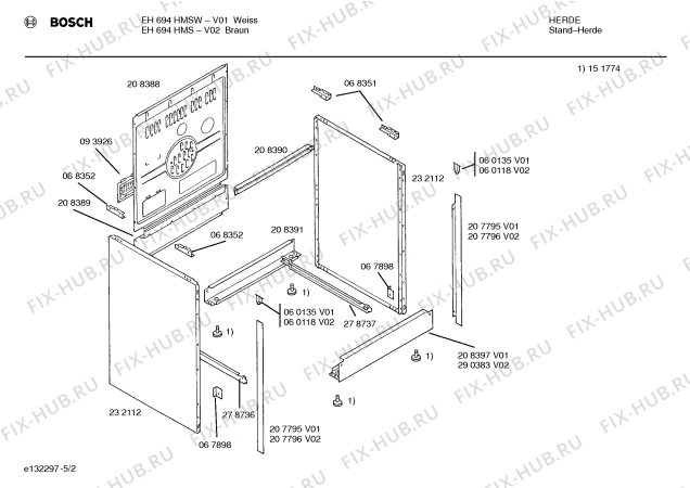 Схема №1 EH694HMSW с изображением Переключатель для плиты (духовки) Bosch 00060373