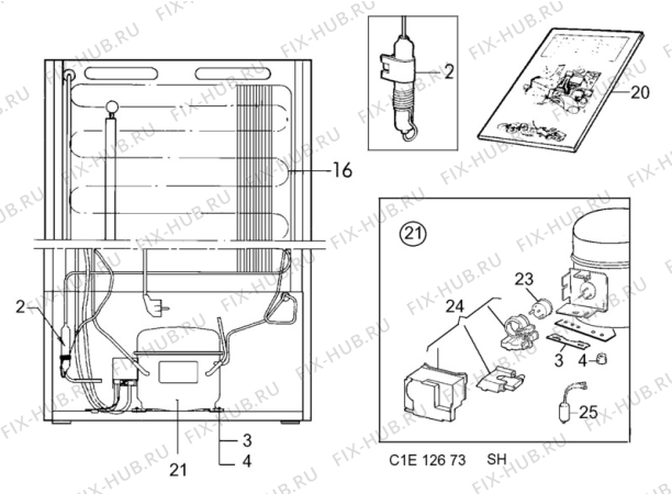 Взрыв-схема холодильника Husqvarna Electrolux GM330F - Схема узла C10 Cold, users manual