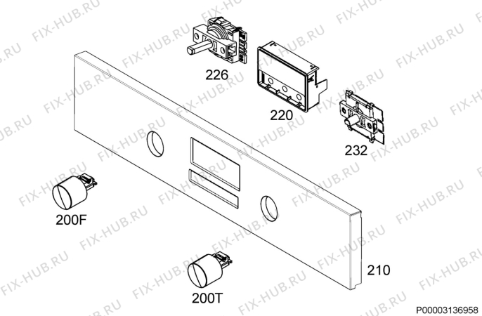 Взрыв-схема плиты (духовки) Ikea EFTERSMAK 10413298 - Схема узла Command panel 037