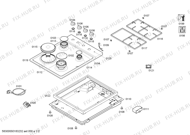 Схема №2 OA16Y5180L с изображением Газовый кран для электропечи Bosch 00758222